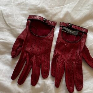 Banana Republic Red Leather Gloves